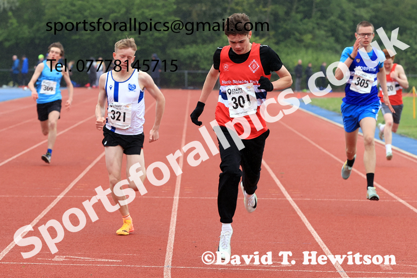 300 metres, 2026 North Eastern Track and Field Champs, Shildon, County Durham. Photo: David T. Hewitson/Sports for All Pics